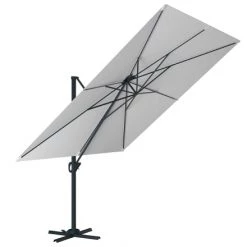 Ozalide Parasols Parasol Déporté Carré 3x3 M En Aluminium Gris Perle