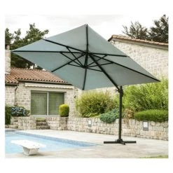 Ozalide Parasols Parasol Déporté Carré 3x3 M En Aluminium Gris Perle 10 Ozalide Parasols Parasol Déporté Carré 3x3 M En Aluminium Gris Perle -Tapis extérieur Soldes parasol deporte carre 3x3 m en aluminium gris perle 3