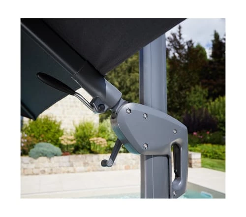 Ozalide Parasols Parasol Déporté Carré 3x3 M En Aluminium Gris Perle 7 Ozalide Parasols Parasol Déporté Carré 3x3 M En Aluminium Gris Perle – Image 5