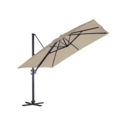 Ozalide Parasols Parasol Déporté Carré 3x3 M En Aluminium Lin -Tapis extérieur Soldes parasol deporte carre 3x3 m en aluminium lin 2