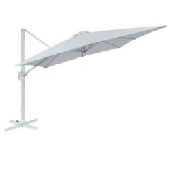 Happy Garden Parasols Parasol Déporté Carré 3x3m En Aluminium Et Toile Blanche -Tapis extérieur Soldes parasol deporte carre 3x3m en aluminium et toile blanche 4
