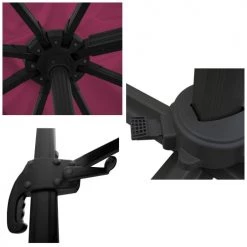 Happy Garden Parasols Parasol Déporté Carré 3x3m En Aluminium Et Toile Fuchsia -Tapis extérieur Soldes parasol deporte carre 3x3m en aluminium et toile fuchsia 4