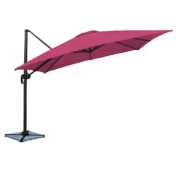 Happy Garden Parasols Parasol Déporté Carré 3x3m En Aluminium Et Toile Fuchsia -Tapis extérieur Soldes parasol deporte carre 3x3m en aluminium et toile fuchsia 5