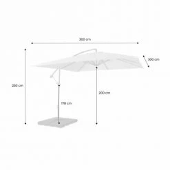 Alice's Garden Parasols Parasol Déporté Carré 3x3m Hardelot Bleu Canard -Tapis extérieur Soldes parasol deporte carre 3x3m hardelot bleu canard 5