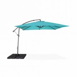 Alice's Garden Parasols Parasol Déporté Carré 3x3m Hardelot Turquoise