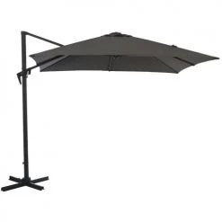 Proloisirs Parasols Parasol Déporté Carré En Aluminium 2,5x2,5m Roma Gris