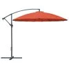 Proloisirs Parasols Parasol Déporté En Aluminium Et Fibre De Verre 3m Pagode Paprika -Tapis extérieur Soldes parasol deporte en aluminium et fibre de verre 3m pagode paprika