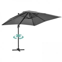 Oviala Parasols Parasol Déporté En Aluminium Gris Anthracite -Tapis extérieur Soldes parasol deporte en aluminium gris anthracite 2