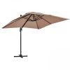 Oviala Parasols Parasol Déporté En Aluminium Taupe -Tapis extérieur Soldes parasol deporte en aluminium taupe