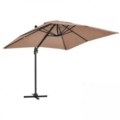 Oviala Parasols Parasol Déporté En Aluminium Taupe