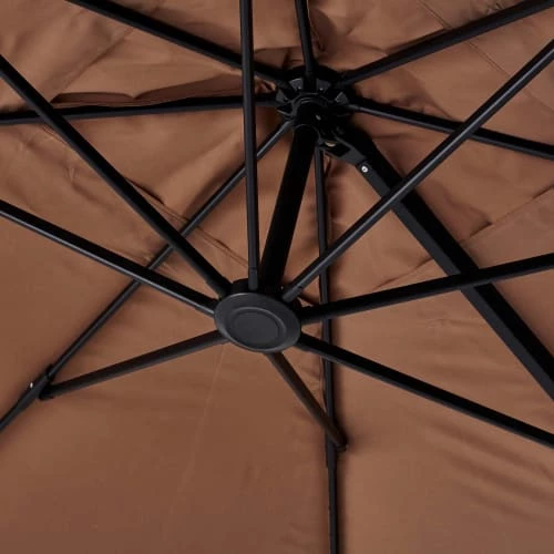 Oviala Parasols Parasol Déporté En Aluminium Taupe 8 Oviala Parasols Parasol Déporté En Aluminium Taupe – Image 6