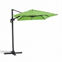 Oviala Parasols Parasol Déporté En Aluminium Vert -Tapis extérieur Soldes parasol deporte en aluminium vert 2