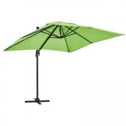 Oviala Parasols Parasol Déporté En Aluminium Vert