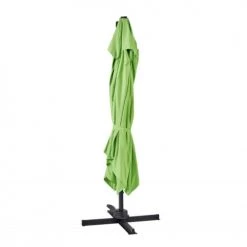 Oviala Parasols Parasol Déporté En Aluminium Vert -Tapis extérieur Soldes parasol deporte en aluminium vert 5