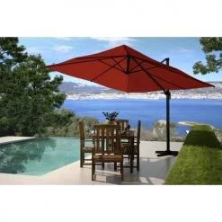 Concept Usine Parasols Parasol Déporté Et Rotatif 3 X 3m Terracotta -Tapis extérieur Soldes parasol deporte et rotatif 3 x 3m terracotta 3