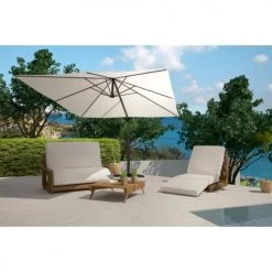 Concept Usine Parasols Parasol Déporté Et Rotatif 3 X 4 M écru -Tapis extérieur Soldes parasol deporte et rotatif 3 x 4 m ecru 3