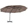 Outsunny Parasols Parasol Déporté Grande Taille Inclinable Marron -Tapis extérieur Soldes parasol deporte grande taille inclinable marron