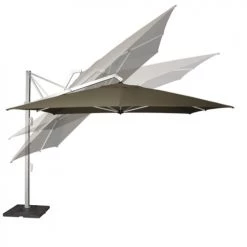 Platinum Parasols Parasol Déporté Inclinable 4x3m Manhattan (gris Clair)