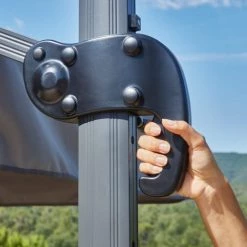 Kerama Parasols Parasol Déporté Inclinable Gris Anthracite D3m -Tapis extérieur Soldes parasol deporte inclinable gris anthracite d3m 2