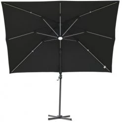 Outsunny Parasols Parasol Déporté LED Carré Inclinable Pivotant 360° Gris -Tapis extérieur Soldes parasol deporte led carre inclinable pivotant 3600 gris 3