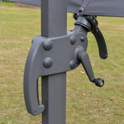 Outsunny Parasols Parasol Déporté LED Carré Inclinable Pivotant 360° Gris -Tapis extérieur Soldes parasol deporte led carre inclinable pivotant 3600 gris 5