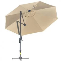 Outsunny Parasols Parasol Déporté LED Octogonal Inclinable Pivotant 360° Beige 12 Outsunny Parasols Parasol Déporté LED Octogonal Inclinable Pivotant 360° Beige -Tapis extérieur Soldes parasol deporte led octogonal inclinable pivotant 3600 beige 4