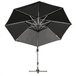 Outsunny Parasols Parasol Déporté LED Octogonal Inclinable Pivotant 360° Gris -Tapis extérieur Soldes parasol deporte led octogonal inclinable pivotant 3600 gris 3