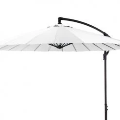 Wadiga Parasols Parasol Déporté Manivelle Toile Blanche Shanghai - Diamètre 300cm -Tapis extérieur Soldes parasol deporte manivelle toile blanche shanghai diametre 300cm 2