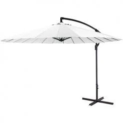 Wadiga Parasols Parasol Déporté Manivelle Toile Blanche Shanghai - Diamètre 300cm