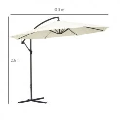 Outsunny Parasols Parasol Déporté Octogonal Crème 10 Outsunny Parasols Parasol Déporté Octogonal Crème -Tapis extérieur Soldes parasol deporte octogonal creme 2
