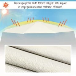 Outsunny Parasols Parasol Déporté Octogonal Crème 11 Outsunny Parasols Parasol Déporté Octogonal Crème -Tapis extérieur Soldes parasol deporte octogonal creme 3