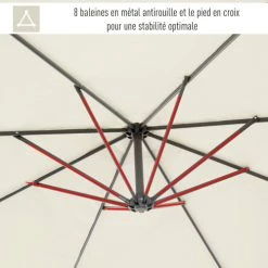 Outsunny Parasols Parasol Déporté Octogonal Crème 13 Outsunny Parasols Parasol Déporté Octogonal Crème -Tapis extérieur Soldes parasol deporte octogonal creme 5