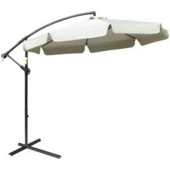 Outsunny Parasols Parasol Déporté Octogonal Inclinable Acier époxy Polyester Crème -Tapis extérieur Soldes parasol deporte octogonal inclinable acier epoxy polyester creme 4