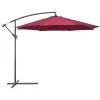 Outsunny Parasols Parasol Déporté Octogonal Rouge -Tapis extérieur Soldes parasol deporte octogonal rouge