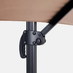 Oviala Parasols Parasol Déporté Rectangle En Aluminium Taupe -Tapis extérieur Soldes parasol deporte rectangle en aluminium taupe 2