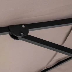 Oviala Parasols Parasol Déporté Rectangle En Aluminium Taupe -Tapis extérieur Soldes parasol deporte rectangle en aluminium taupe 5