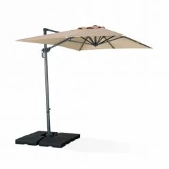 Alice's Garden Parasols Parasol Déporté Rectangulaire 2x3m Beige