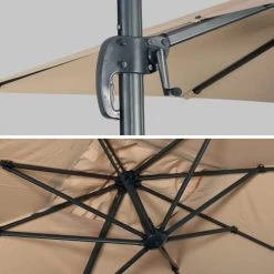 Alice's Garden Parasols Parasol Déporté Rectangulaire 2x3m Beige -Tapis extérieur Soldes parasol deporte rectangulaire 2x3m beige 4