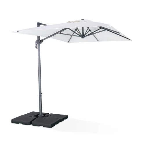 Alice's Garden Parasols Parasol Déporté Rectangulaire 2x3m écru 4 Alice's Garden Parasols Parasol Déporté Rectangulaire 2x3m écru – Image 2