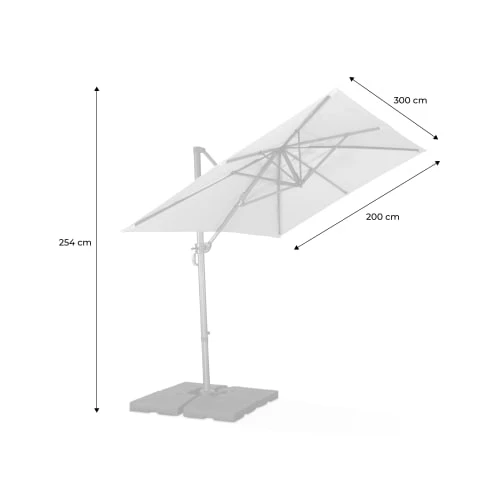 Alice's Garden Parasols Parasol Déporté Rectangulaire 2x3m écru 6 Alice's Garden Parasols Parasol Déporté Rectangulaire 2x3m écru – Image 4