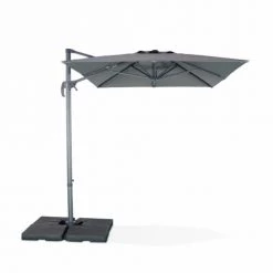 Alice's Garden Parasols Parasol Déporté Rectangulaire 2x3m Gris