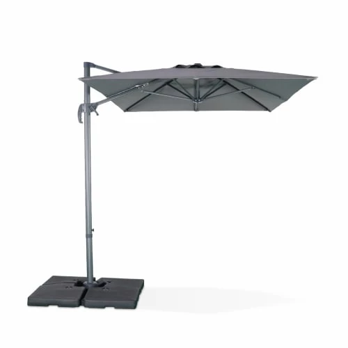 Alice's Garden Parasols Parasol Déporté Rectangulaire 2x3m Gris 3 Alice's Garden Parasols Parasol Déporté Rectangulaire 2x3m Gris