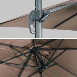 Alice's Garden Parasols Parasol Déporté Rectangulaire 2x3m Taupe -Tapis extérieur Soldes parasol deporte rectangulaire 2x3m taupe 3