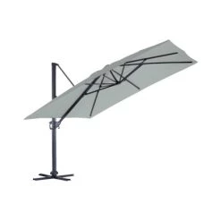 Ozalide Parasols Parasol Déporté Rectangulaire 4x3 M En Aluminium Gris Perle -Tapis extérieur Soldes parasol deporte rectangulaire 4x3 m en aluminium gris perle 2