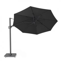 Platinum Parasols Parasol Déporté Rond 3,5 M Faded Black (gris)