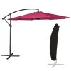 Happy Garden Parasols Parasol Déporté Rond 3,50m Acier Toile Fuchsia Avec Housse -Tapis extérieur Soldes parasol deporte rond 3 50m acier toile fuchsia avec housse 3