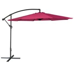 Happy Garden Parasols Parasol Déporté Rond 3,50m En Acier Et Toile Taupe -Tapis extérieur Soldes parasol deporte rond 3 50m en acier et toile fuchsia
