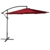 Happy Garden Parasols Parasol Déporté Rond 3,50m En Acier Et Toile Rouge -Tapis extérieur Soldes parasol deporte rond 3 50m en acier et toile rouge
