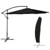 Happy Garden Parasols Parasol Déporté Rond 3,50m En Acier Noire Beige Avec Housse -Tapis extérieur Soldes parasol deporte rond 3 50m en acier noire beige avec housse