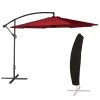Happy Garden Parasols Parasol Déporté Rond 3,50m En Acier Toile Rouge Avec Housse -Tapis extérieur Soldes parasol deporte rond 3 50m en acier toile rouge avec housse 1